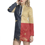 Vintage Texas Flag Print Pullover Hoodie Dress