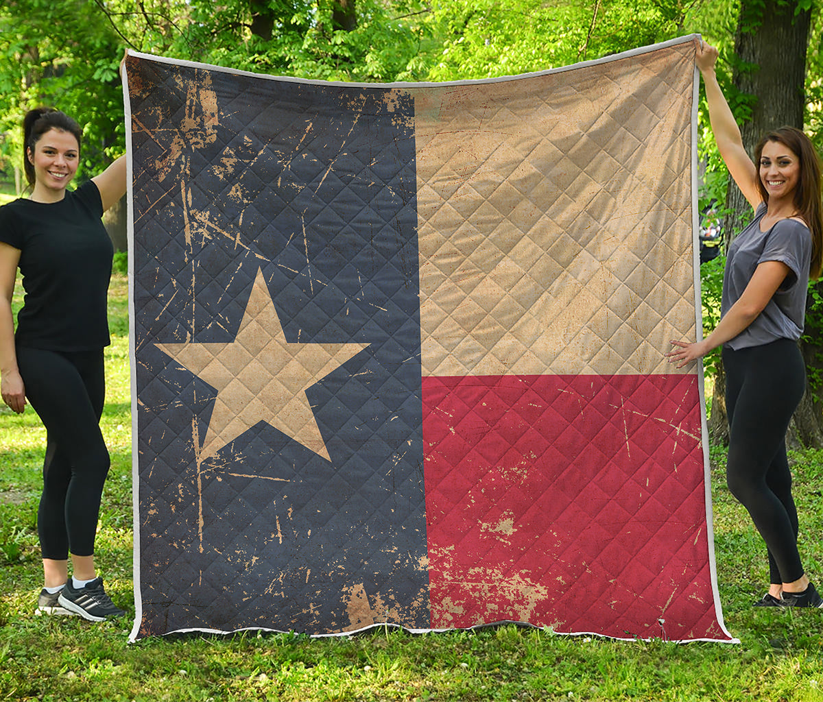 Vintage Texas Flag Print Quilt