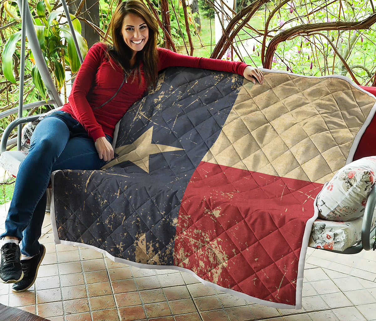 Vintage Texas Flag Print Quilt