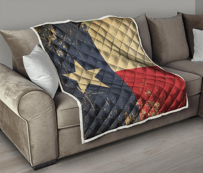 Vintage Texas Flag Print Quilt