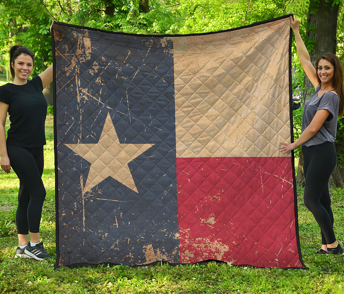 Vintage Texas Flag Print Quilt