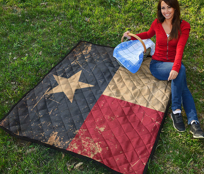 Vintage Texas Flag Print Quilt