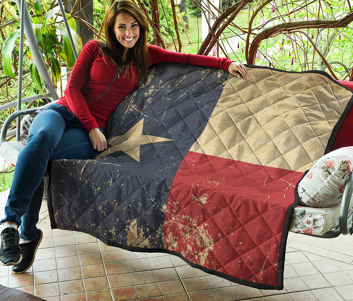 Vintage Texas Flag Print Quilt