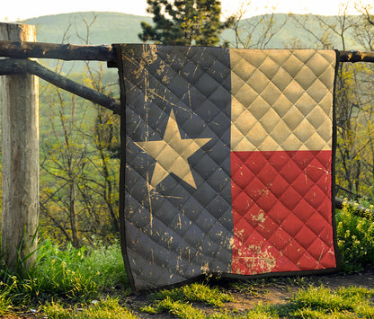 Vintage Texas Flag Print Quilt