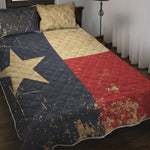 Vintage Texas Flag Print Quilt Bed Set