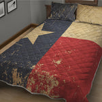Vintage Texas Flag Print Quilt Bed Set