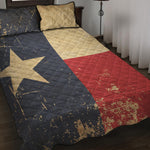 Vintage Texas Flag Print Quilt Bed Set