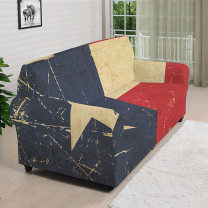Vintage Texas Flag Print Sofa Cover
