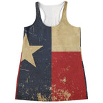 Vintage Texas Flag Print Women's Racerback Tank Top
