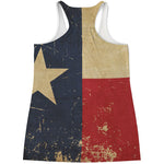Vintage Texas Flag Print Women's Racerback Tank Top