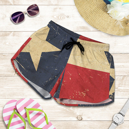 Vintage Texas Flag Print Women's Shorts