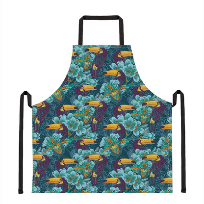 Vintage Toucan Pattern Print Apron