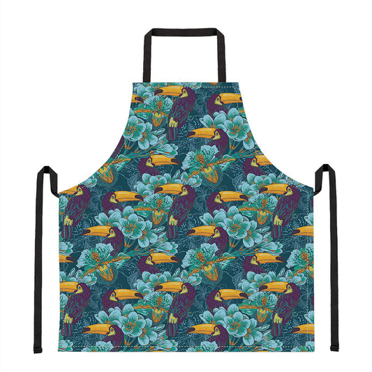 Vintage Toucan Pattern Print Apron