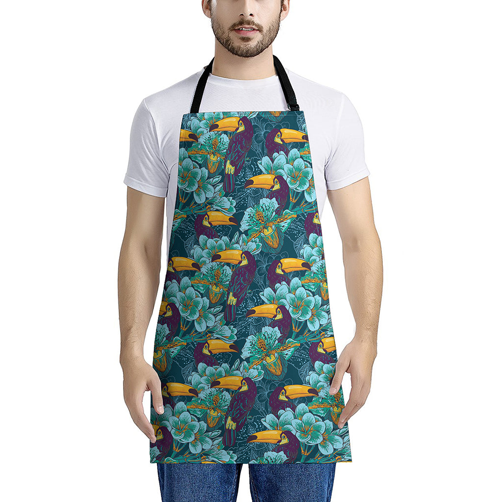 Vintage Toucan Pattern Print Apron