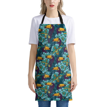 Vintage Toucan Pattern Print Apron