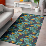 Vintage Toucan Pattern Print Area Rug