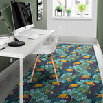 Vintage Toucan Pattern Print Area Rug