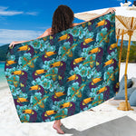 Vintage Toucan Pattern Print Beach Sarong Wrap