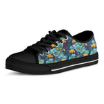 Vintage Toucan Pattern Print Black Low Top Shoes