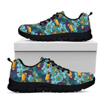 Vintage Toucan Pattern Print Black Sneakers