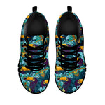 Vintage Toucan Pattern Print Black Sneakers