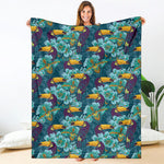Vintage Toucan Pattern Print Blanket