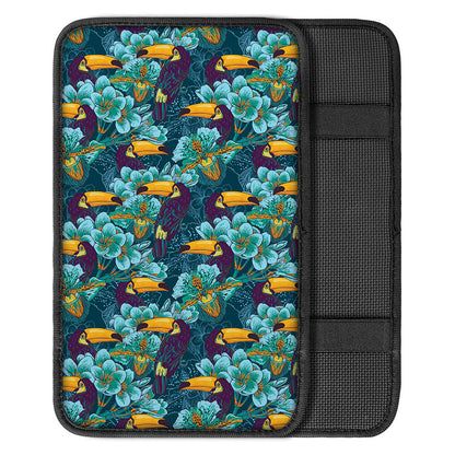 Vintage Toucan Pattern Print Car Center Console Cover
