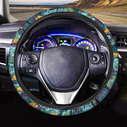 Vintage Toucan Pattern Print Car Steering Wheel Cover