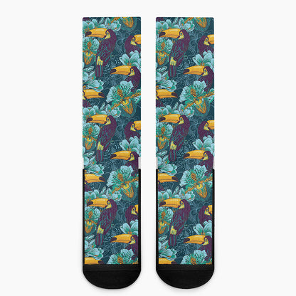 Vintage Toucan Pattern Print Crew Socks
