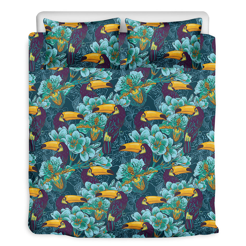 Vintage Toucan Pattern Print Duvet Cover Bedding Set