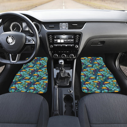Vintage Toucan Pattern Print Front and Back Car Floor Mats