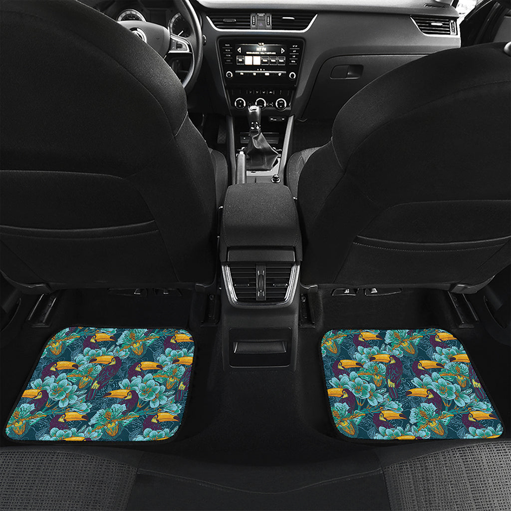 Vintage Toucan Pattern Print Front and Back Car Floor Mats