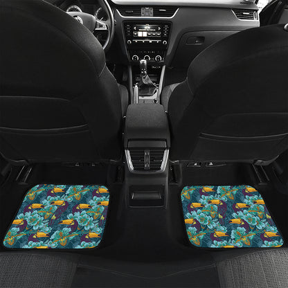 Vintage Toucan Pattern Print Front and Back Car Floor Mats