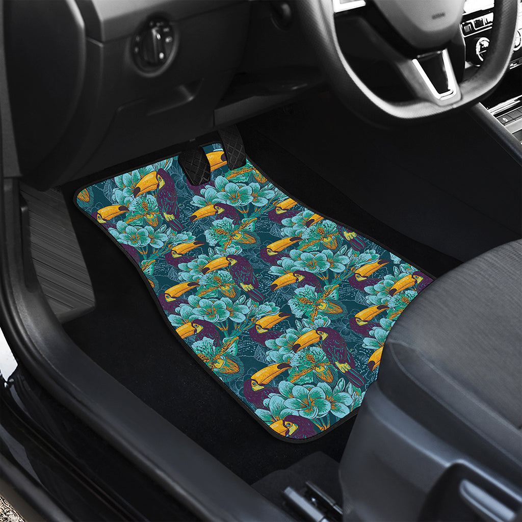 Vintage Toucan Pattern Print Front and Back Car Floor Mats