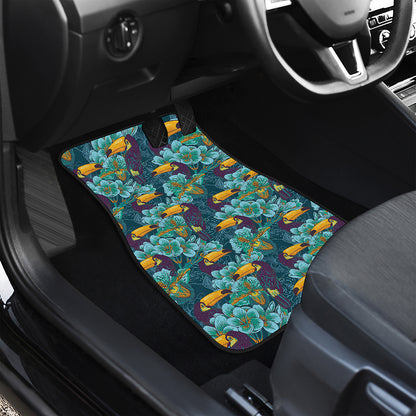 Vintage Toucan Pattern Print Front and Back Car Floor Mats