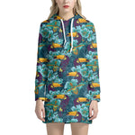 Vintage Toucan Pattern Print Hoodie Dress
