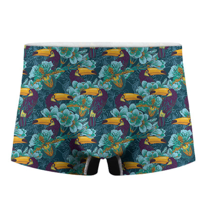 Vintage Toucan Pattern Print Men's Boxer Briefs