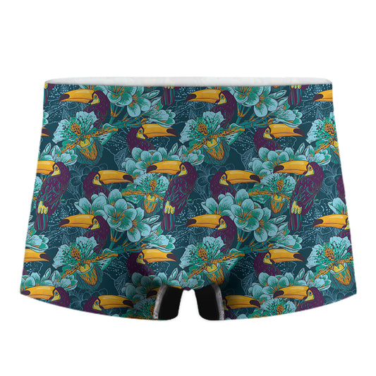 Vintage Toucan Pattern Print Men's Boxer Briefs
