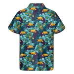 Vintage Toucan Pattern Print Men's Short Sleeve Shirt