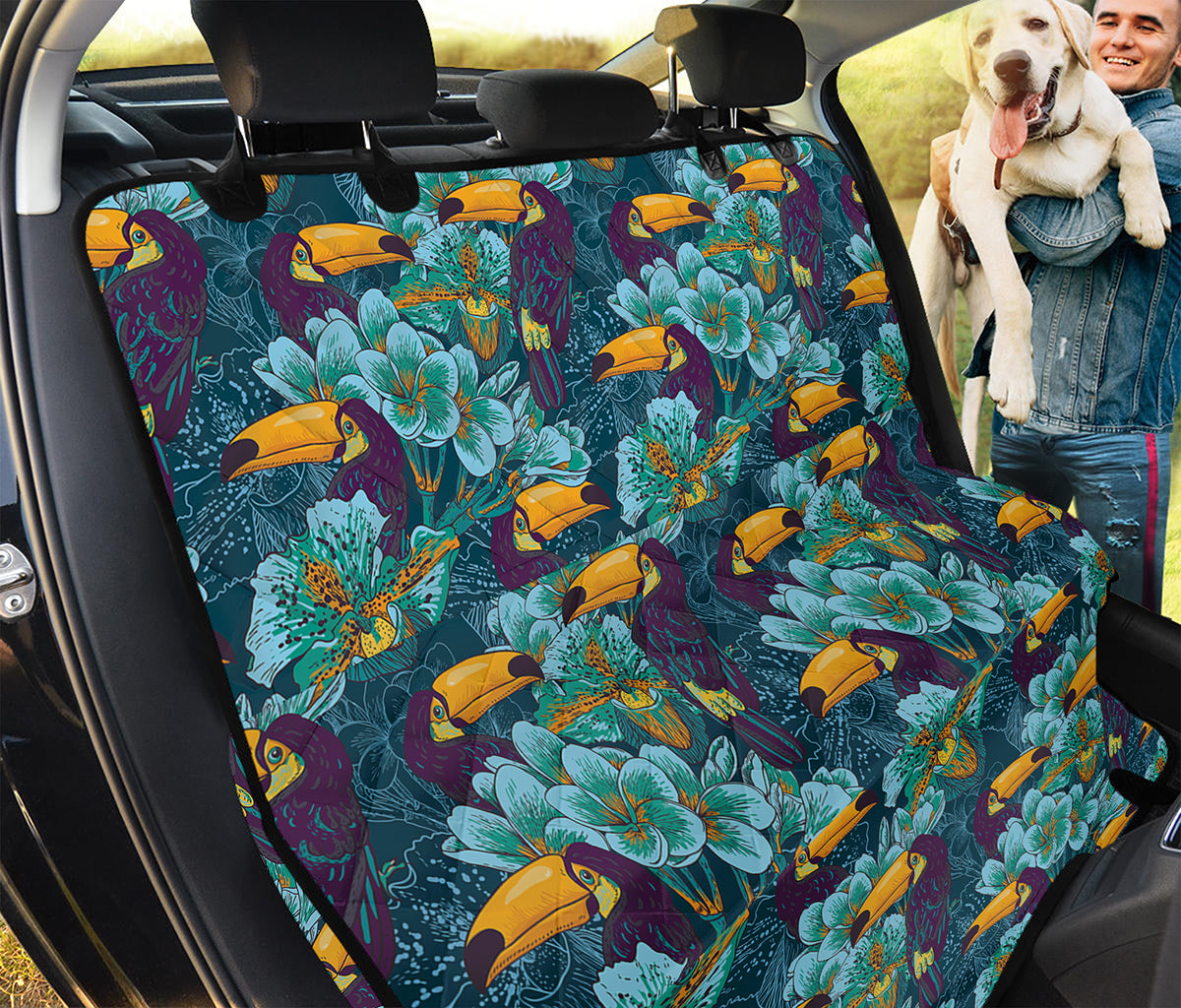 Vintage Toucan Pattern Print Pet Car Back Seat Cover