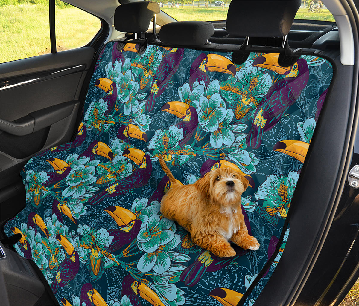 Vintage Toucan Pattern Print Pet Car Back Seat Cover
