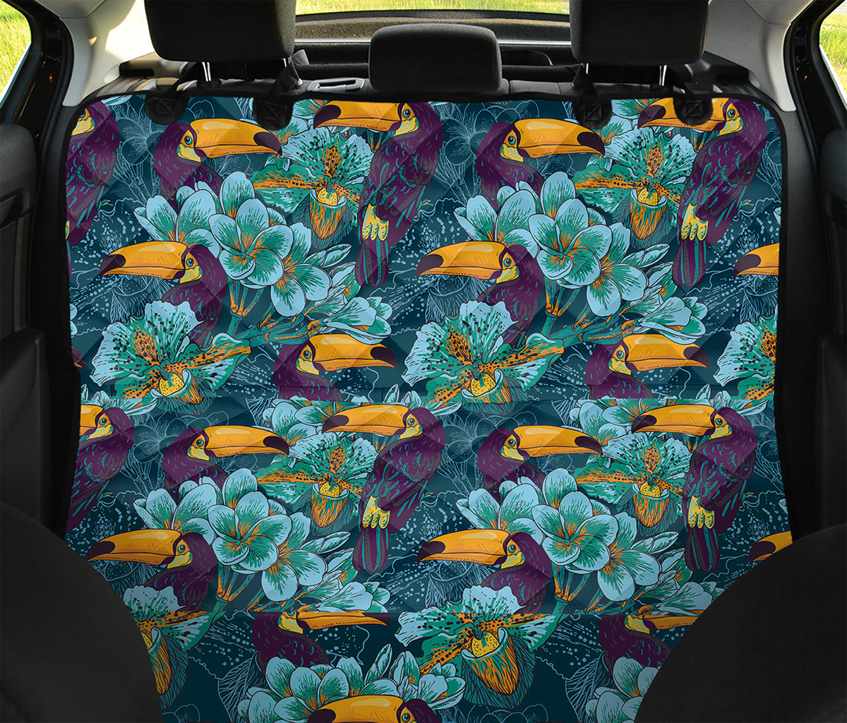 Vintage Toucan Pattern Print Pet Car Back Seat Cover