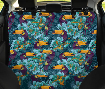 Vintage Toucan Pattern Print Pet Car Back Seat Cover