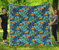 Vintage Toucan Pattern Print Quilt