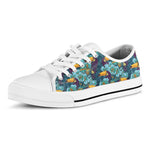 Vintage Toucan Pattern Print White Low Top Shoes