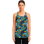 Vintage Toucan Pattern Print Women's Racerback Tank Top