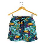 Vintage Toucan Pattern Print Women's Shorts