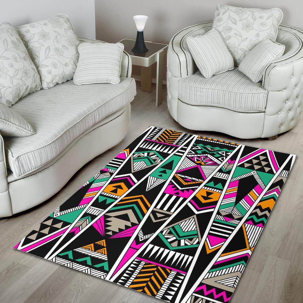 Vintage Tribal Aztec Pattern Print Area Rug GearFrost