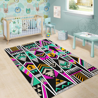 Vintage Tribal Aztec Pattern Print Area Rug GearFrost