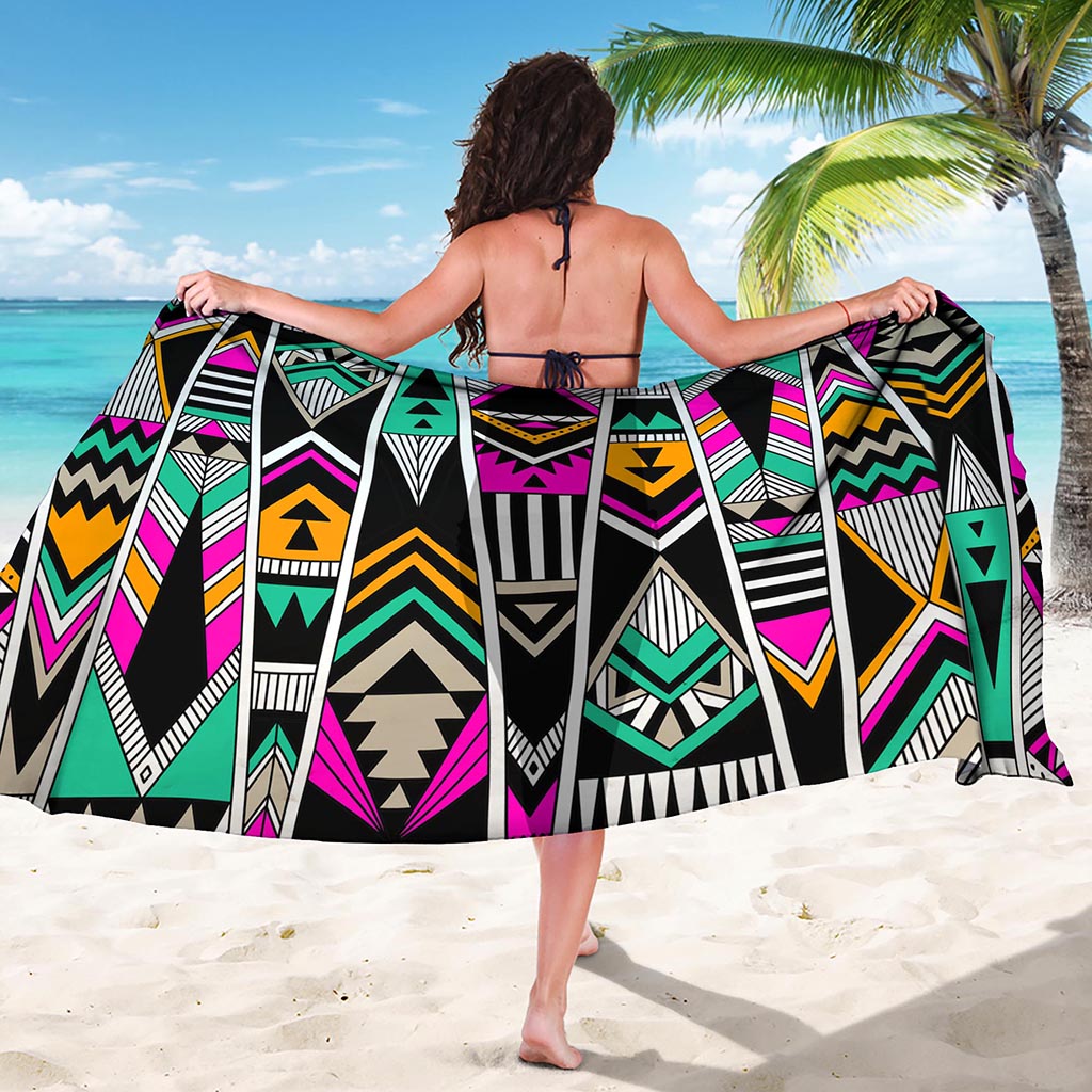 Vintage Tribal Aztec Pattern Print Beach Sarong Wrap